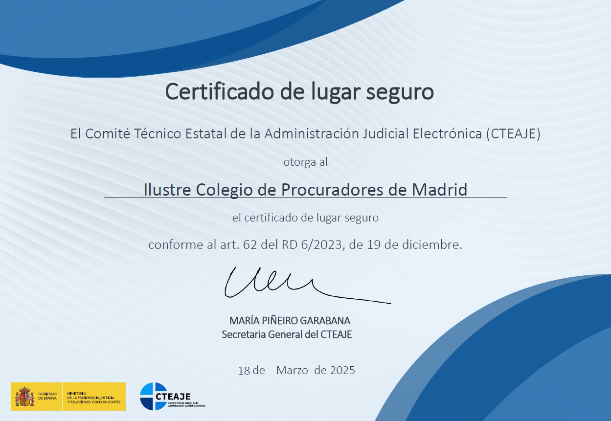 Certificado de lugar seguro
